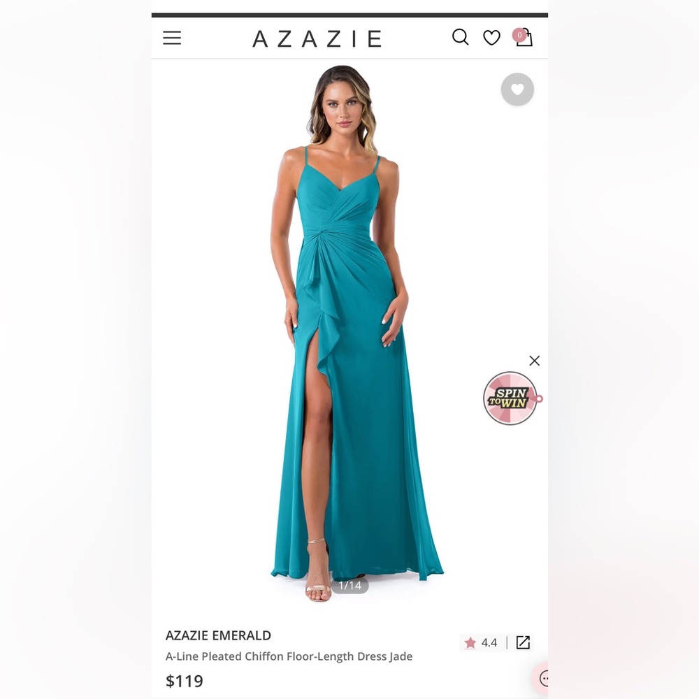 Azazie Emerald dress- in color Jade